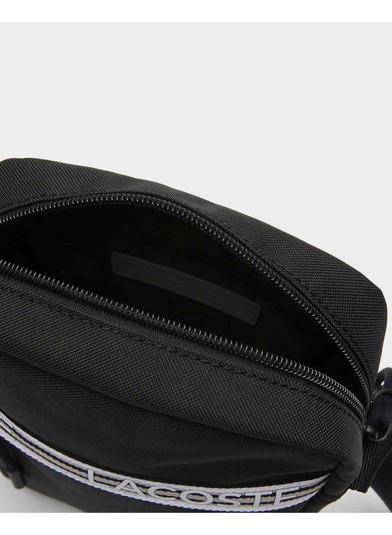 Lacoste Men’s Neocroc Recycled Fiber Vertical Messenger Bag - Image 4